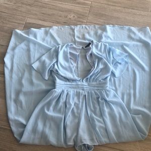 light blue high-low Romper